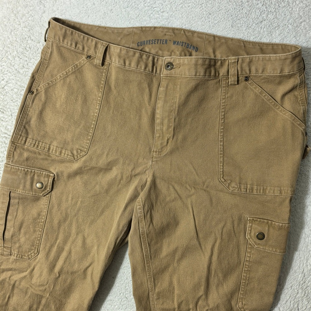 Duluth Cargo Pants Womens 18W/31 Brown Curvesetter Stretch‎ Workwear Utility